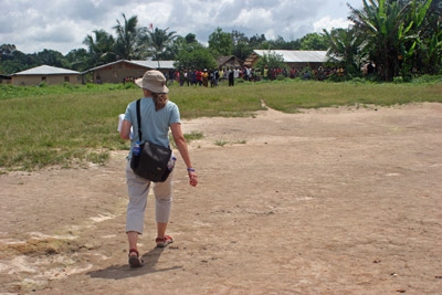 Kim Lindblade and her team were dropped off in a football field near Geleyansiesu, Liberia, by a U.S. military helicopter. The remote village had a number of Ebola-related deaths.