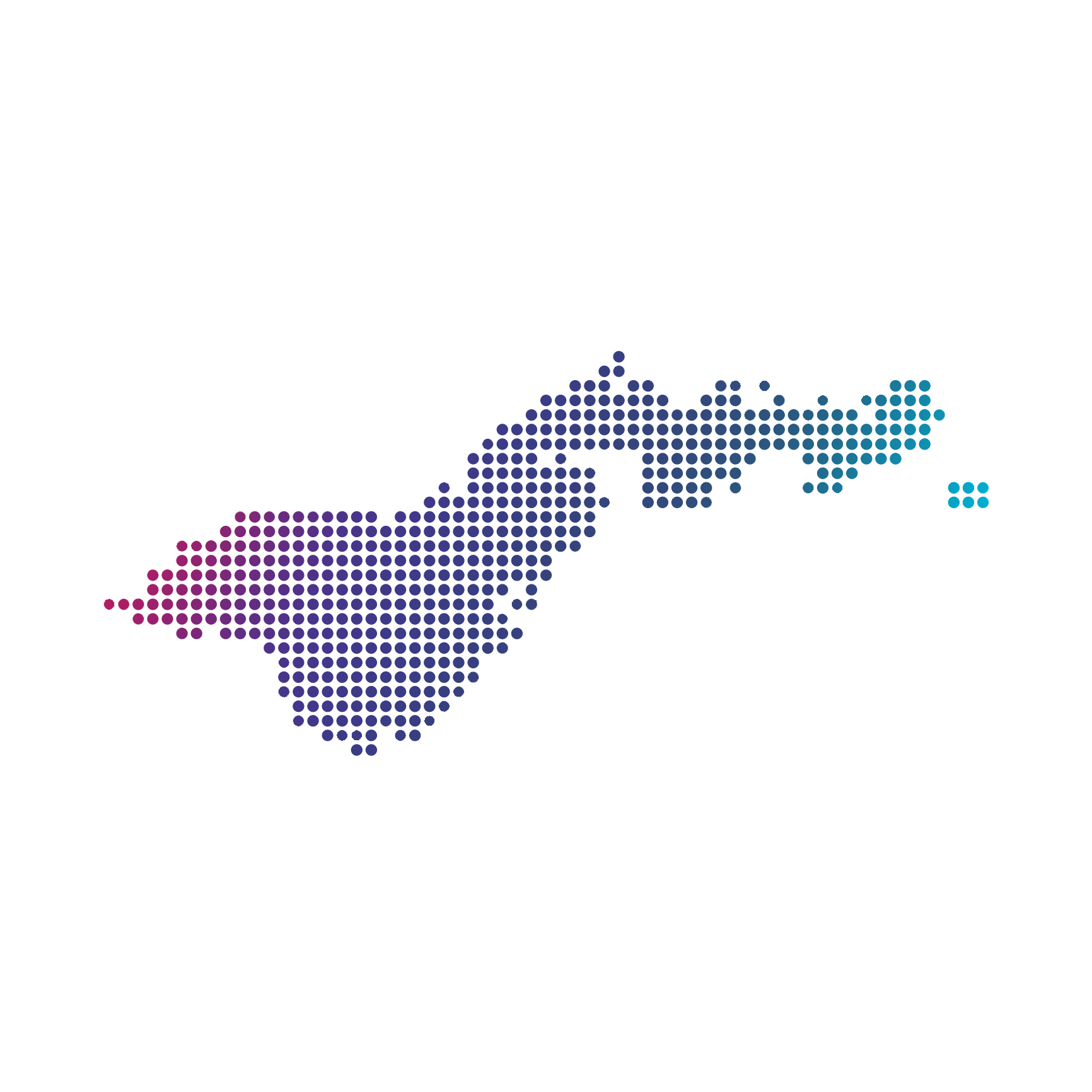 Decorative: Shape of American Samoa made of dots