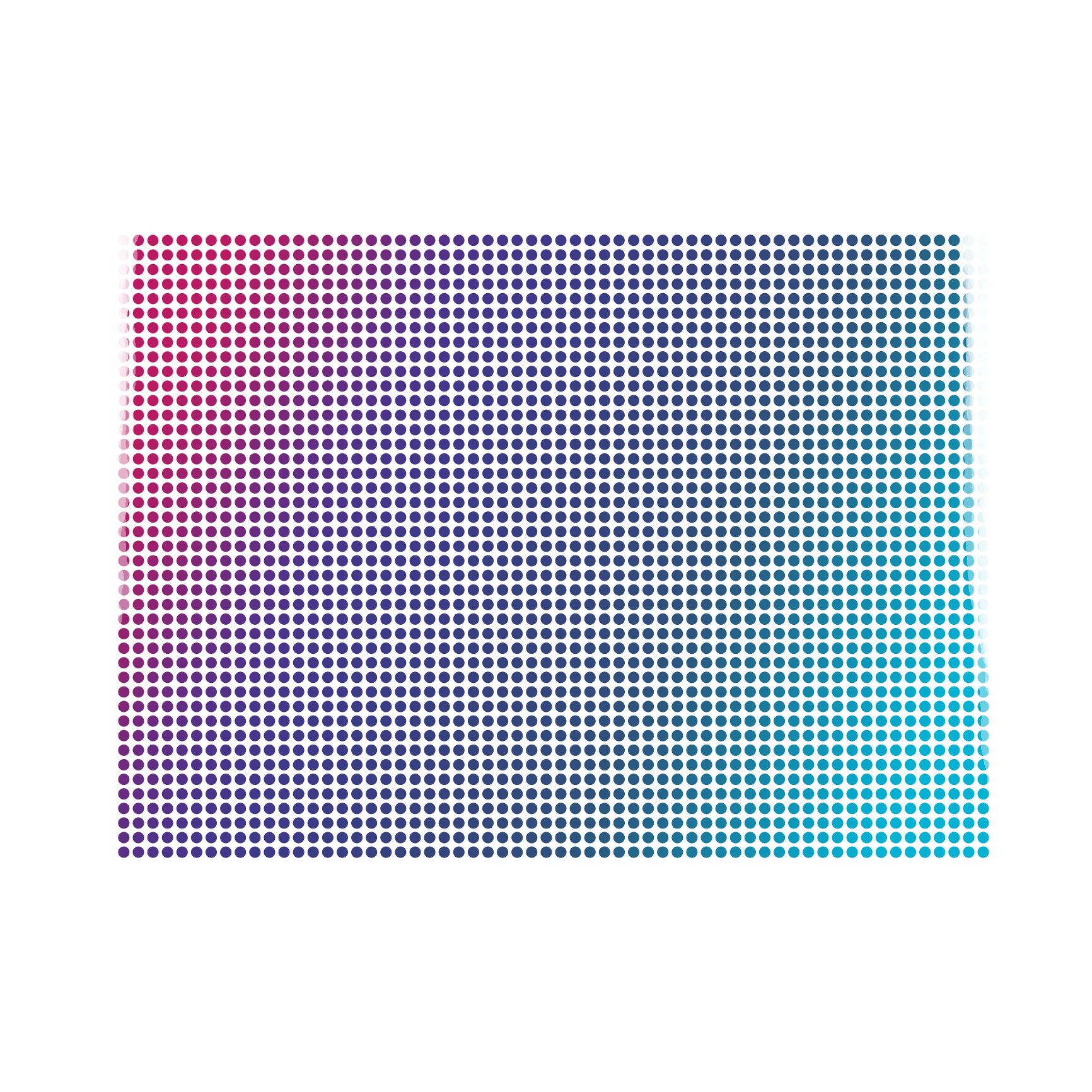 Colorado map of blue dots on white background