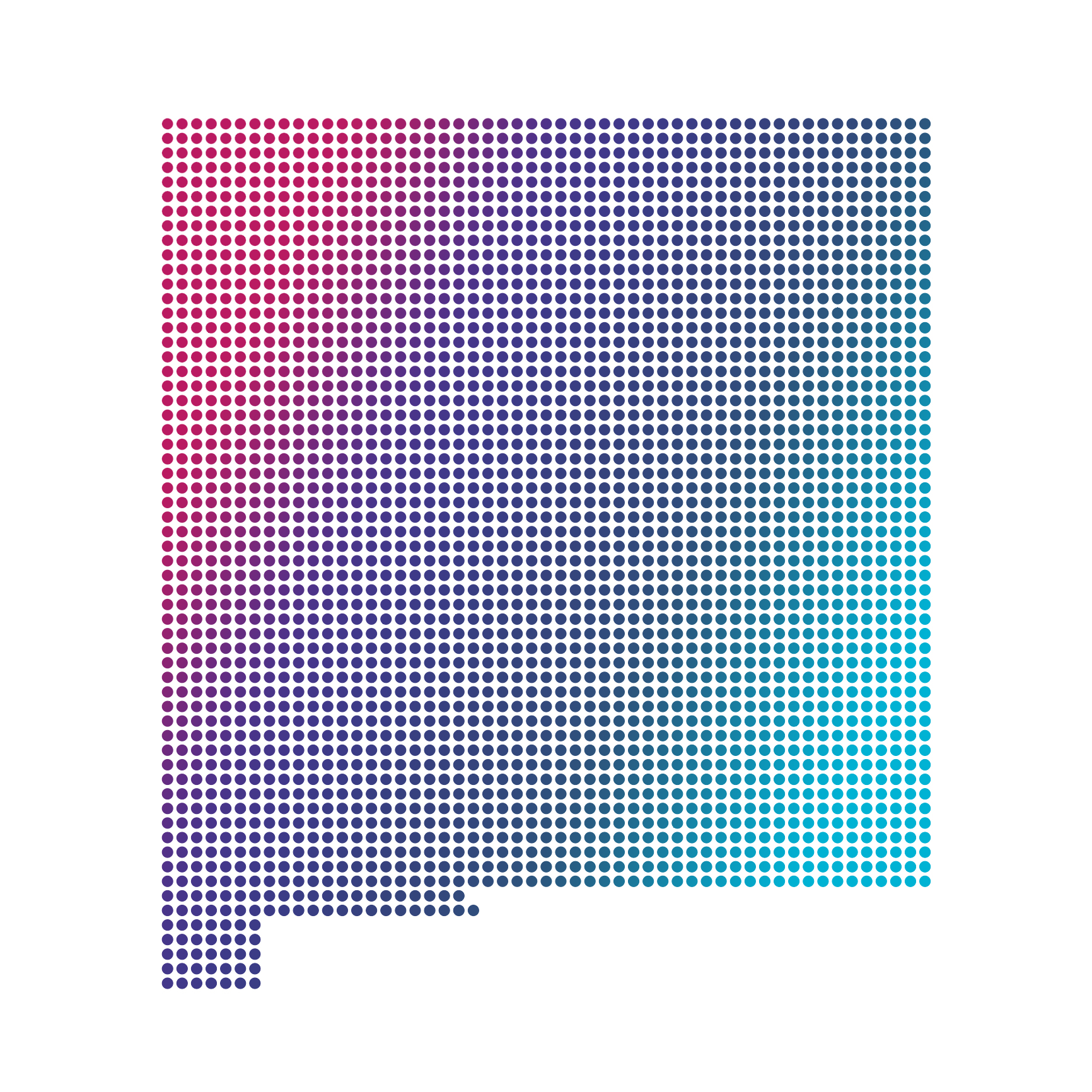 Decorative: Shape of New Mexico made of dots