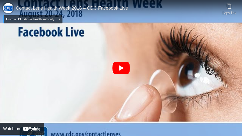 Contact Lens Health Week 2018 – CDC Facebook Live