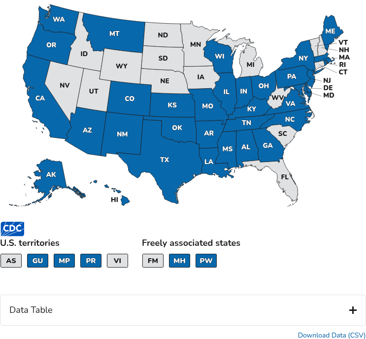 CDC data visualization screenshot taken on archive date