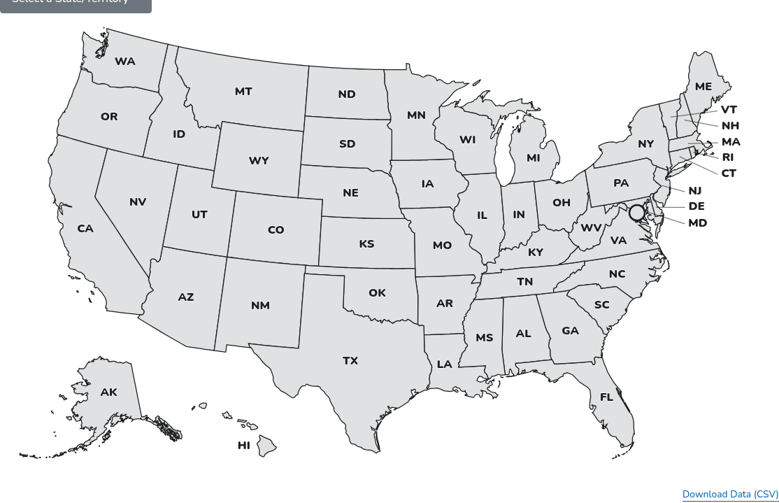 CDC data visualization screenshot taken on archive date