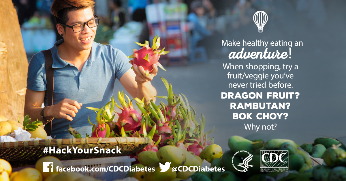 graphic of man holding a dragon fruit at a market