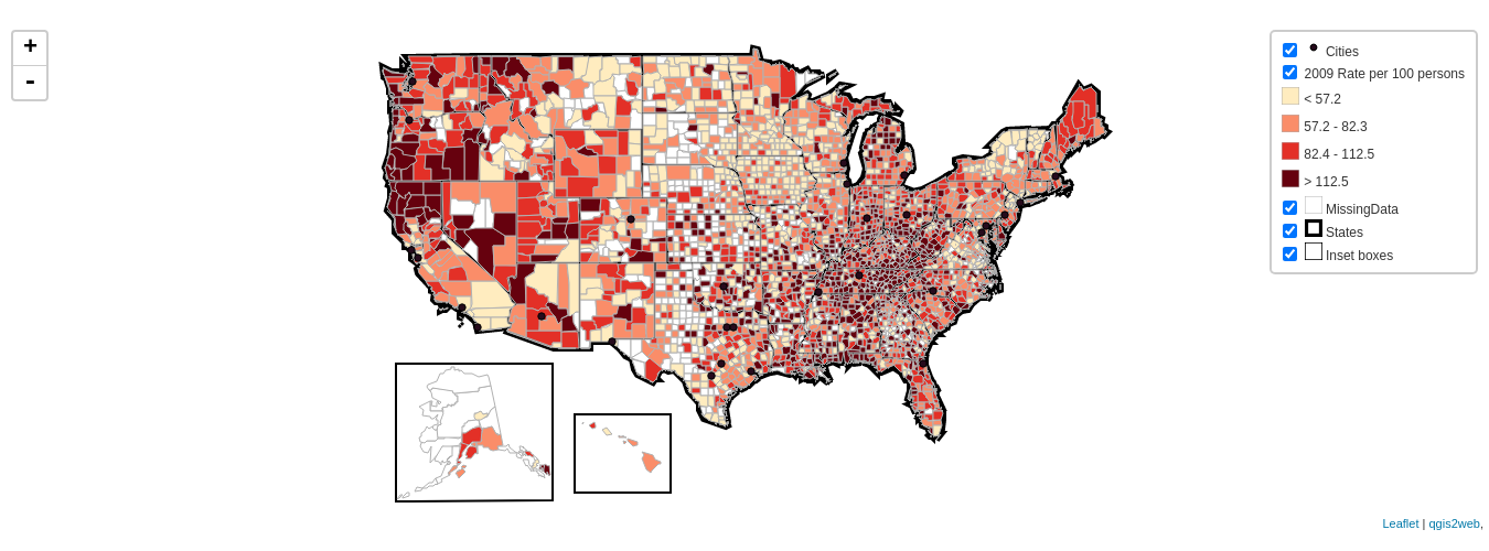 US County Dispensing Rates, 2009