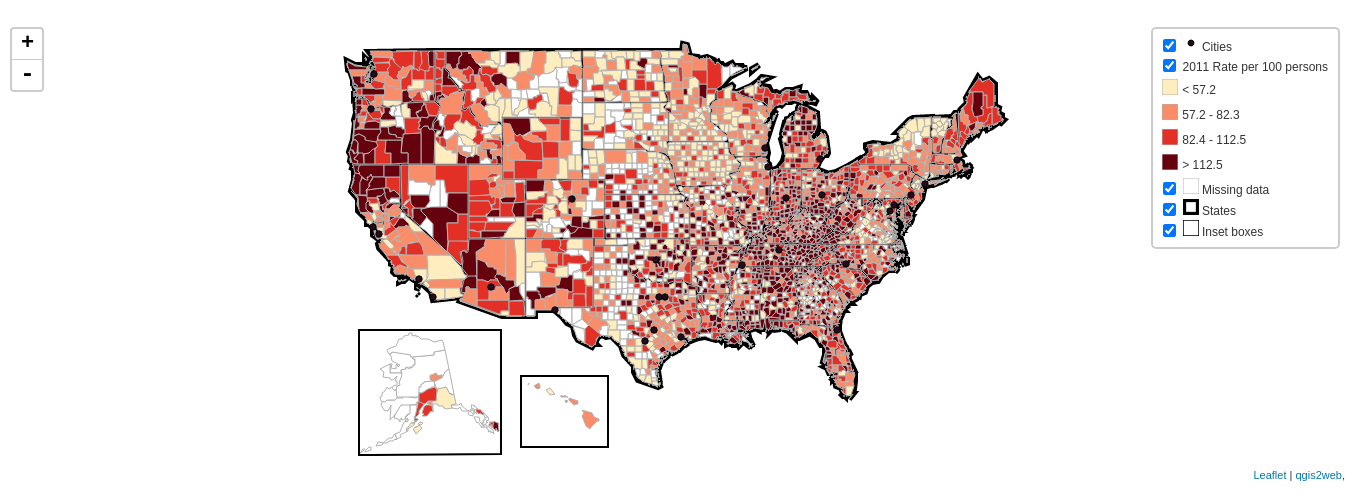 US County Dispensing Rates, 2011