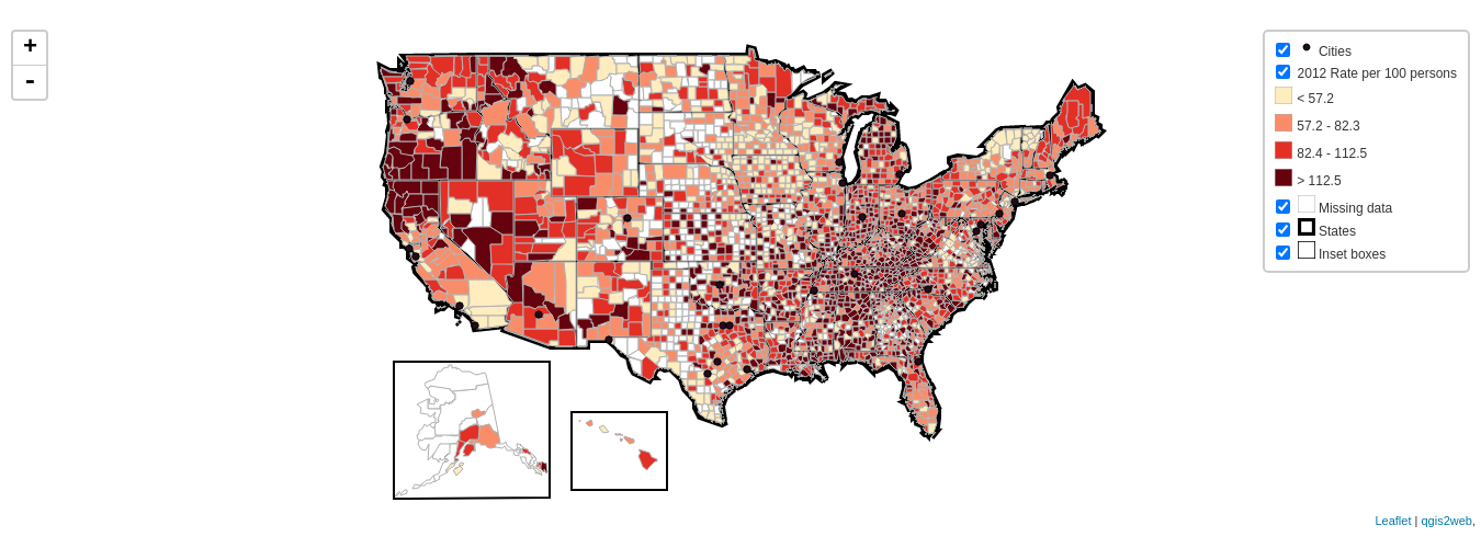 US County Dispensing Rates, 2012