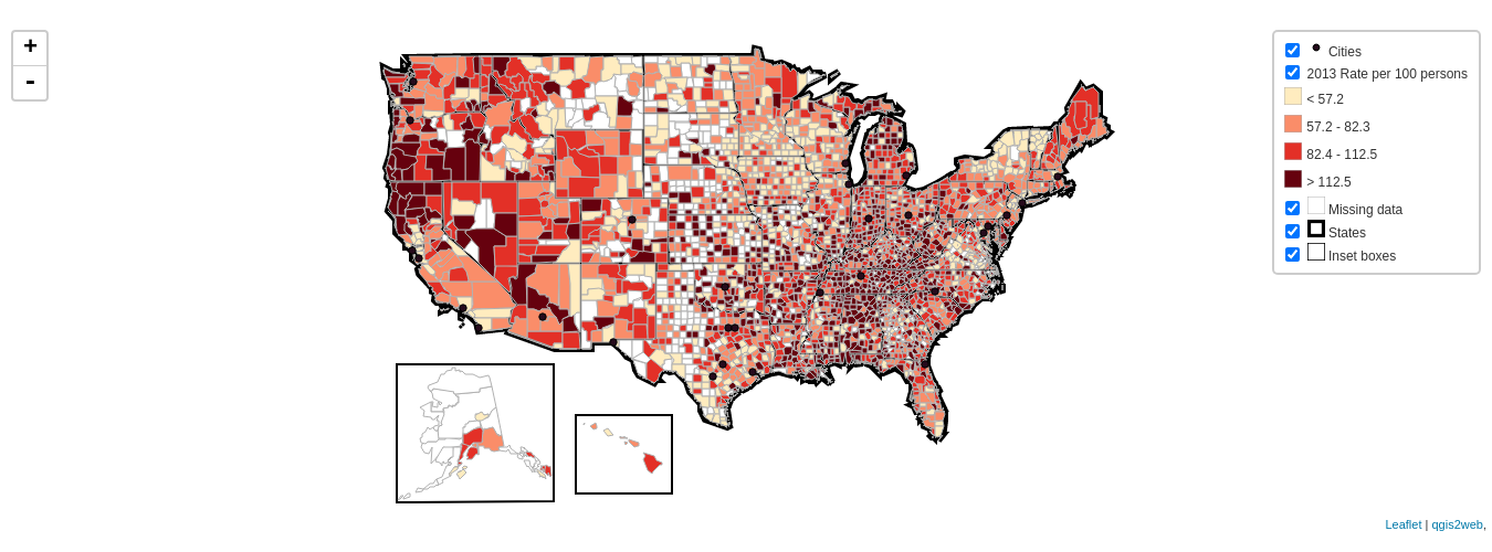 US County Dispensing Rates, 2013
