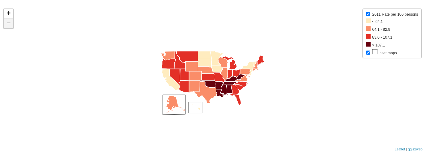 U.S. State Dispensing Rate Maps, 2011