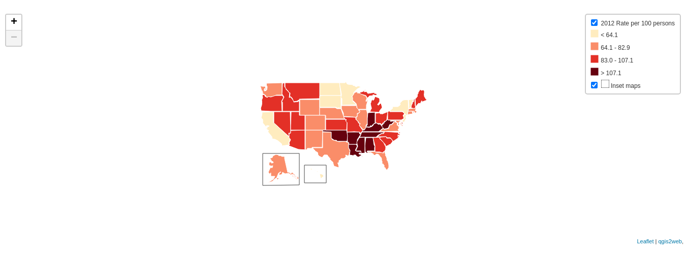 U.S. State Dispensing Rate Maps, 2012