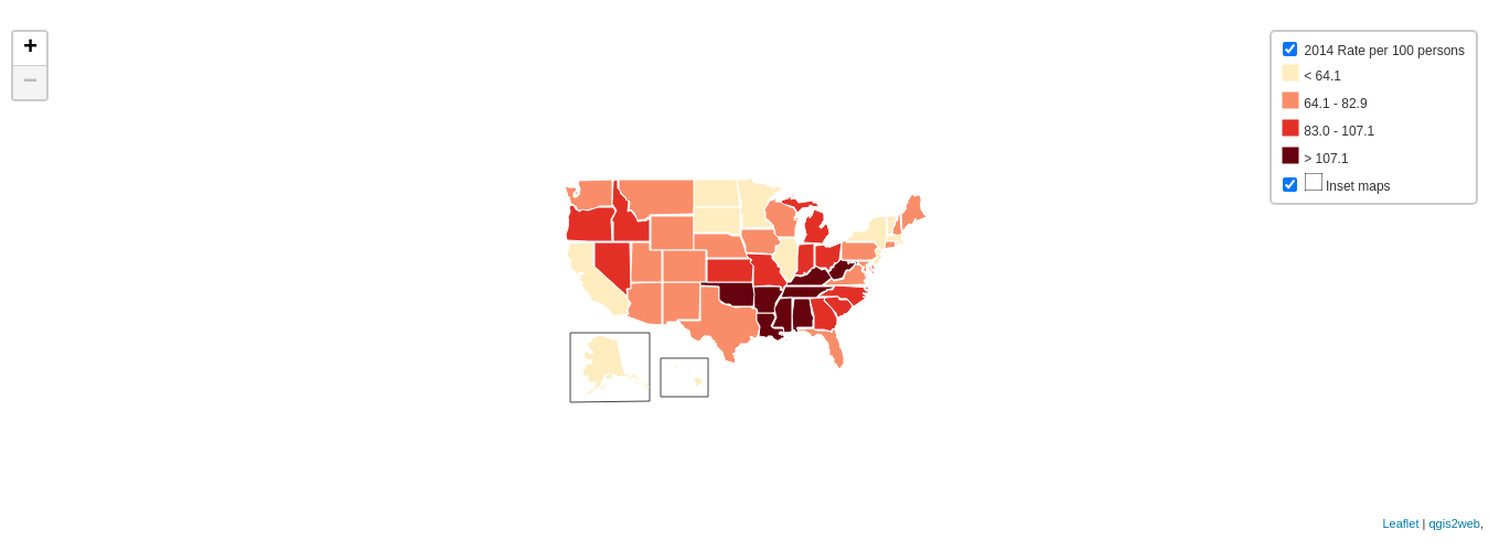 U.S. State Dispensing Rate Maps, 2014