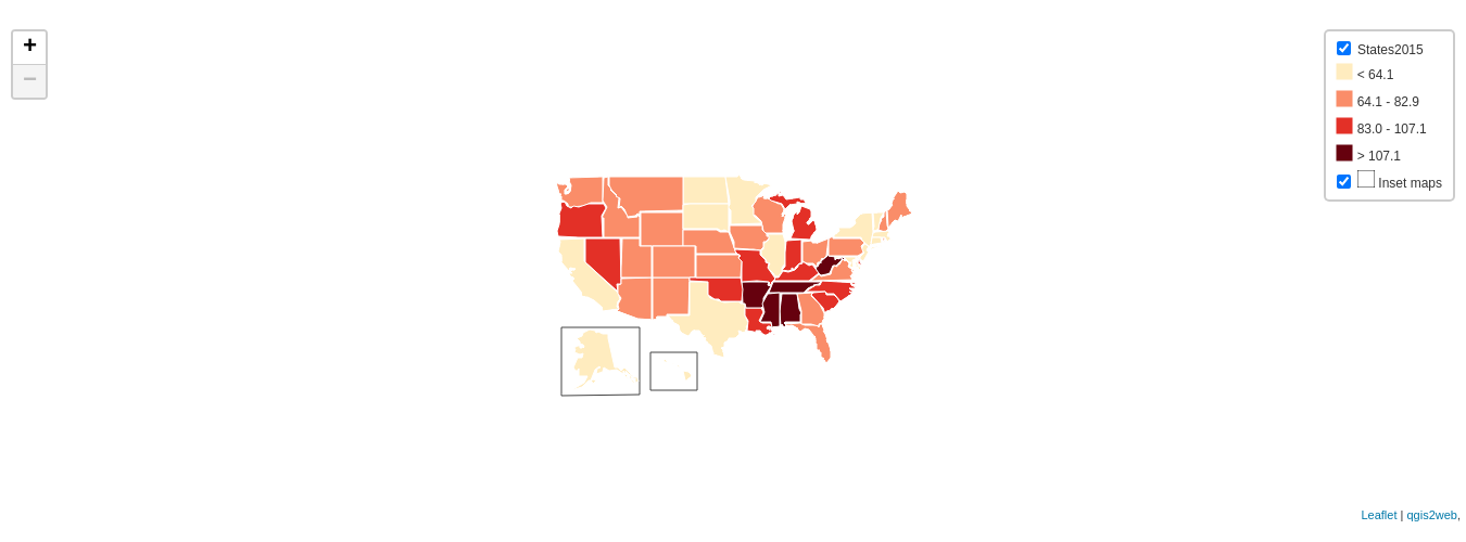 U.S. State Dispensing Rate Maps, 2015
