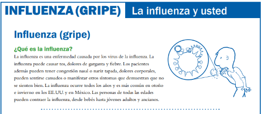 Influenza (gripe) - La influenza y usted