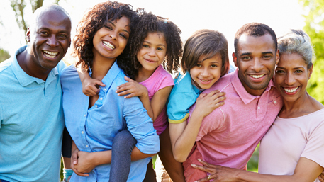 a African American multi-generational family