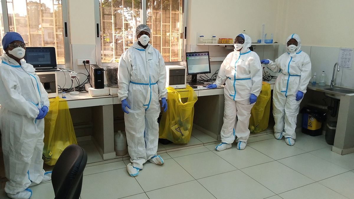 Laboratory experts at an Africa CDC-supported laboratory