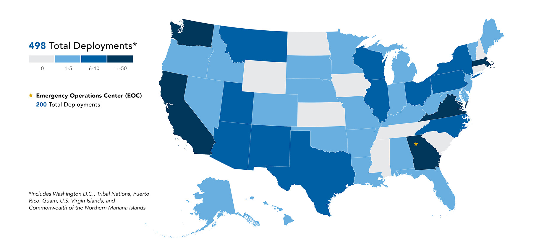 GRRT COVID-19 Domestic Response (January 6 – November 4, 2020) map