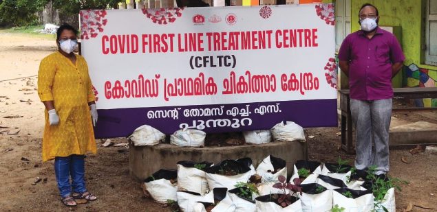 CDC supported EIS officers at COVID first-line treatment centre at Poonthura, Kerala, 2020.