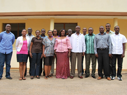 Cohort 1 FELTP trainees posing for a picture with the Rwanda Minister for Health, Agnes Binagwaho, 2010