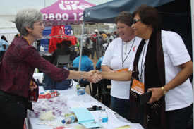 CDC South Africa’s Country Director Dr. Nancy Knight introduces herself to healthcare service providers