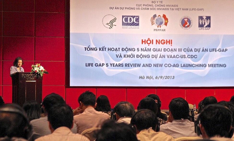 Michelle McConnell, CDC Vietnam Country Director giving opening remarks.