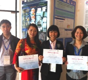 From left to right: Mr. Nguyen Giang Son (FIND consultant, EXPAND-TB project); Ms. Khieu Thi Thuy Ngoc (Coordinator of CDC-NTP CoAg); Ms.Yen Nguyen Thi Hoang (FIND consultant, Project Assistant for CDC CoAg project); and Dr. Hoang Thi Quynh Tran (Laboratory Program Officer, CDC Vietnam)