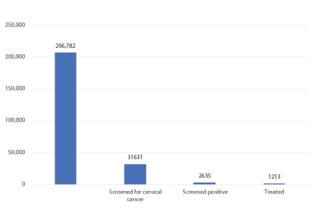 Figure 7: CDC FY18 Cervical Cancer Cascade: Overall