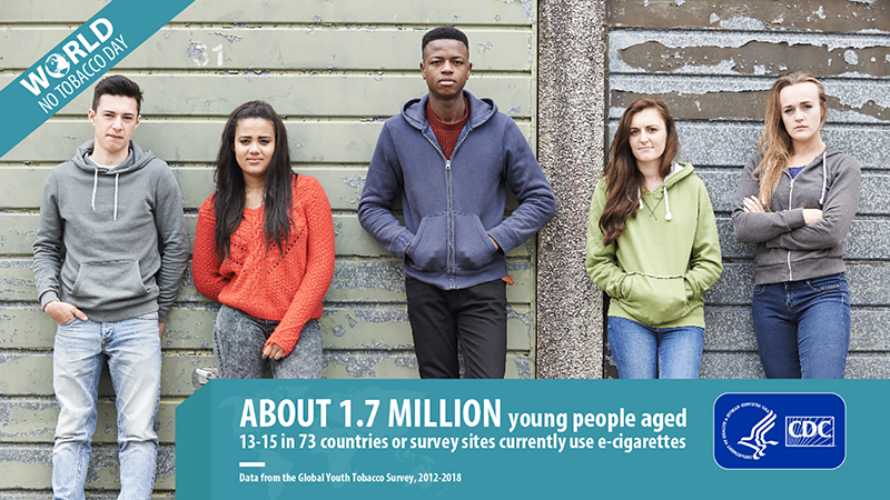 E-cigarettes Are Not Safe for Young People. - About 1.7 million young people aged 13-15 in 73 countries or survey sites use e-cigarettes.