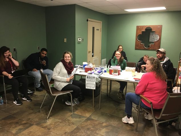 Staff prepare for the first Hepatitis A vaccination clinic