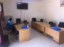 EOC staff member working inside EOC in Nakuru, Kenya.