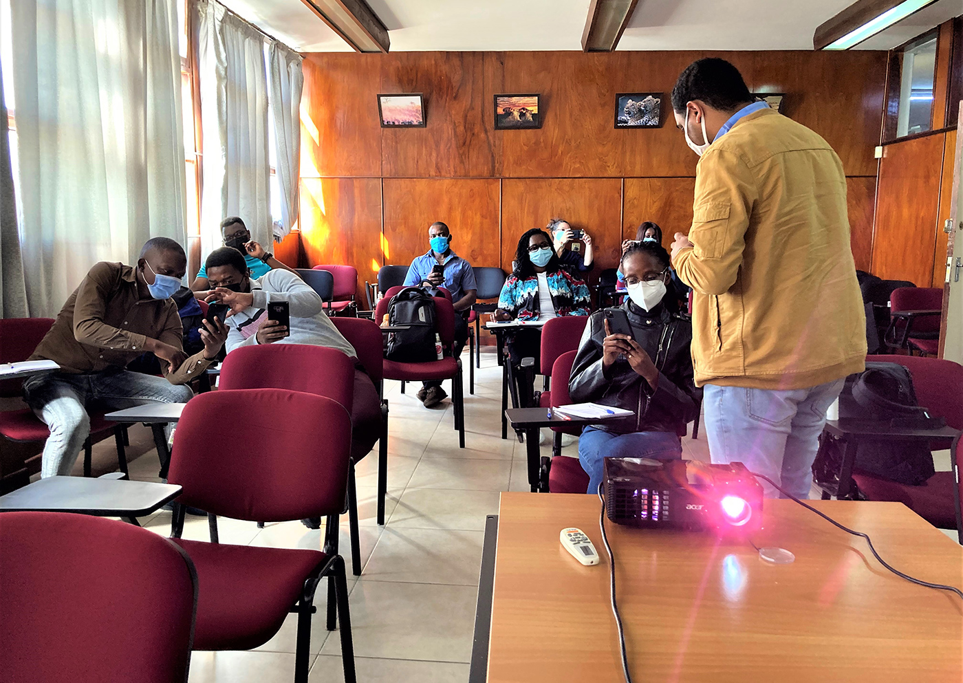 Mozambican FETP residents attend a public health photography class led by the CDC office based in Maputo (September 2019).