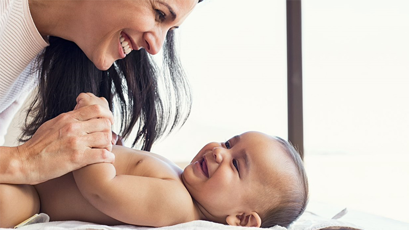 A mother and her child enjoy bonding.