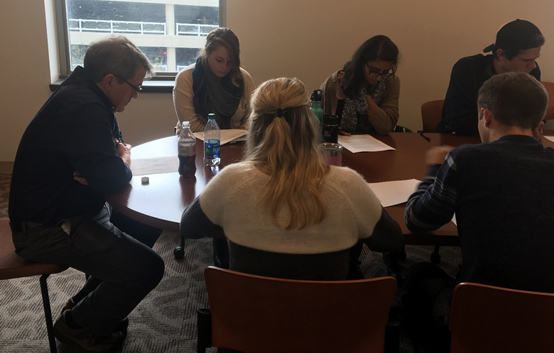 DGHP%26rsquo;s Emergency Response and Recovery Branch's Deputy Chief, Mark Anderson, leading students in a small breakout session at the Health in Complex Humanitarian Emergencies course at Emory in early 2017