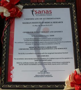 Certificate of Accreditation to the CHVG, NIMR