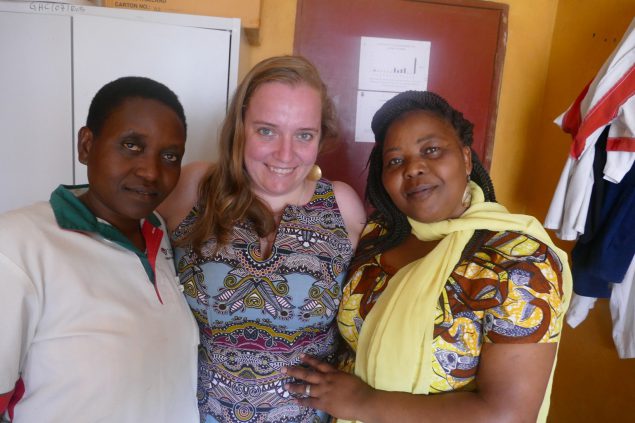 Jeanne Mukagiranera with Alexandra Hoagland and Mutumwinka
