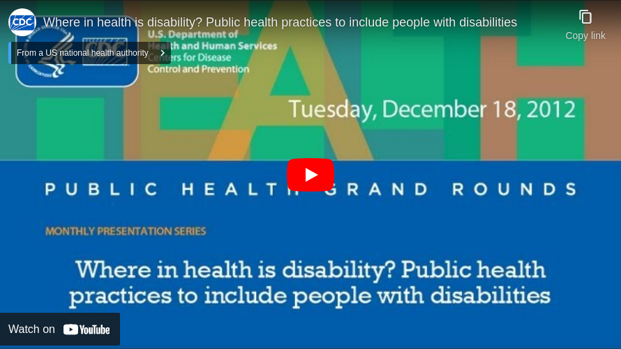 Where in health is disability? Public health practices to include people with disabilities