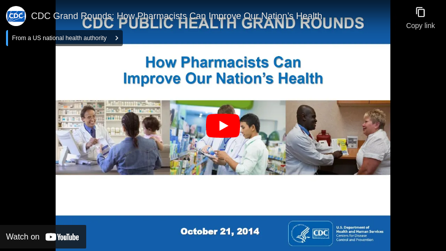 CDC Grand Rounds: How Pharmacists Can Improve Our Nation’s Health