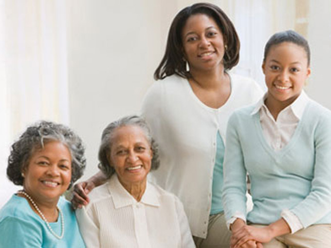 Group of four multi-generational people.