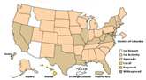 Map of flu activity in the U.S.