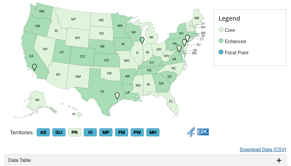 CDC data visualization screenshot taken on archive date