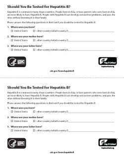 Snapshot of 'Should You Be Tested for Hepatitis B?' card