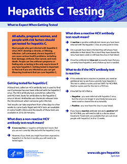 Fact sheet titled Hepatitis C Testing