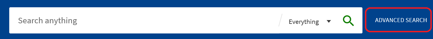 Click on the text "Advanced Search" shown in a red box here to activate the advanced search in Primo.