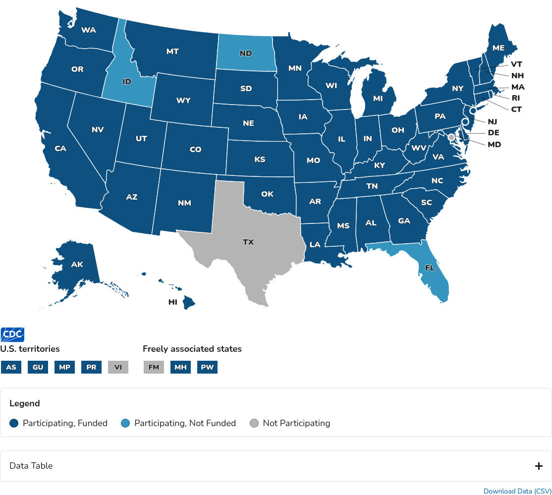 CDC data visualization screenshot taken on archive date