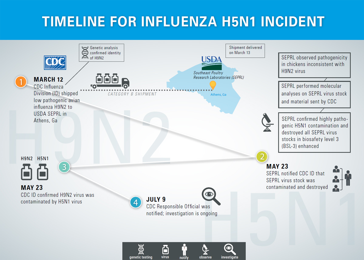 TIMELINE FOR INFLUENZA H5N1 INCIDENT