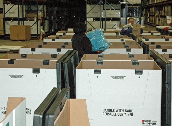 CDC personnel are assembling personal protective equipment (PPE) kits with product from the Strategic National Stockpile. Each PPE kit can assist a U.S. hospital-based clinical team in caring for one Ebola patient for up to five days.