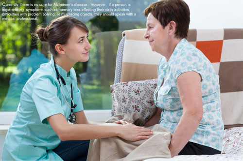 Elderly woman with a health care professional.