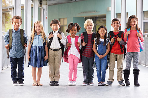 School children ready for school