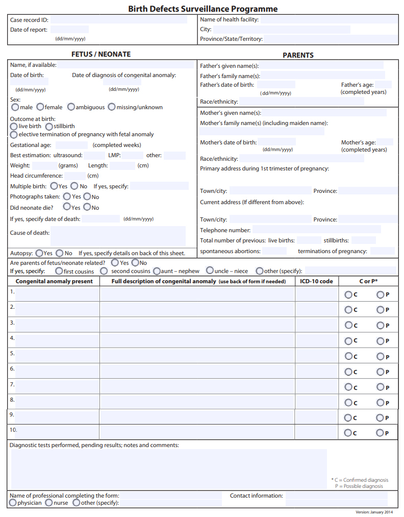 Appendix G: Sample abstraction form