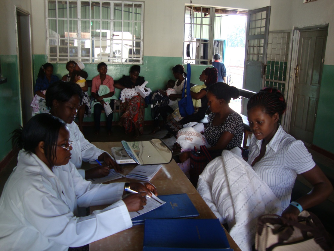 Picture of Individuals attending a health clinic in Kampala, Uganda, Africa