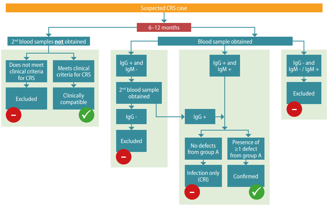 CRS case confirmation in infants 6–12 months